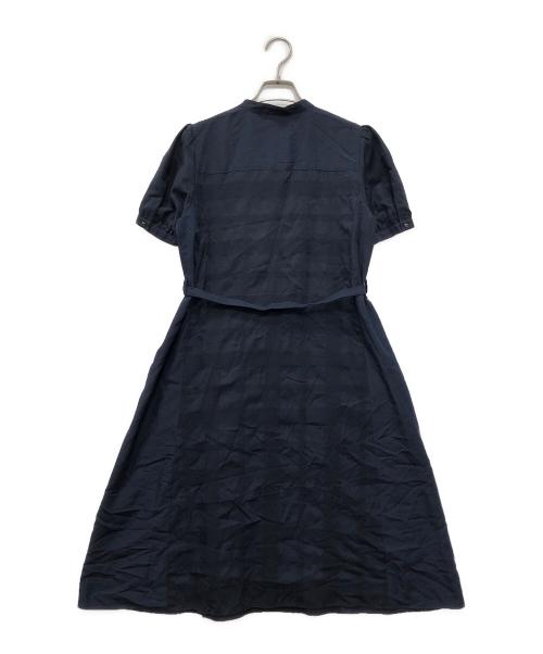 BLUE LABEL CRESTBRIDGE（ブルーレーベルクレストブリッジ）BLUE LABEL CRESTBRIDGE (ブルーレーベルクレストブリッジ) チェックハーフソリッドファンシーシャツワンピース ネイビー サイズ:38の古着・服飾アイテム