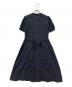 BLUE LABEL CRESTBRIDGE（ブルーレーベルクレストブリッジ）の古着「チェックハーフソリッドファンシーシャツワンピース」｜ネイビー