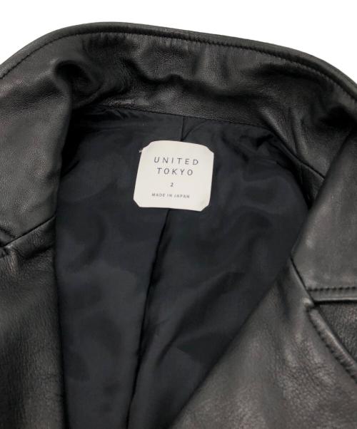UNITED TOKYO（ユナイテッドトーキョー）UNITED TOKYO (ユナイテッドトーキョー) ラムレザーダブルライダースジャケット ブラック サイズ:2の古着・服飾アイテム