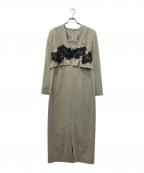 ANDRESDアンドレスド）の古着「pinstripe tailored bustier dress」｜ベージュ