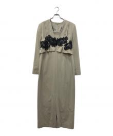 ANDRESD（アンドレスド）の古着「pinstripe tailored bustier dress」｜ベージュ