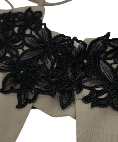 ANDRESD（アンドレスド）ANDRESD (アンドレスド) pinstripe tailored bustier dress ベージュ サイズ:Lの古着・服飾アイテム