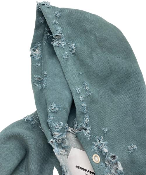 TEPPEI FURUYAMA（テッペイフルヤマ）TEPPEI FURUYAMA (テッペイフルヤマ) ダメージ加工パーカー グリーン サイズ:下記参照の古着・服飾アイテム