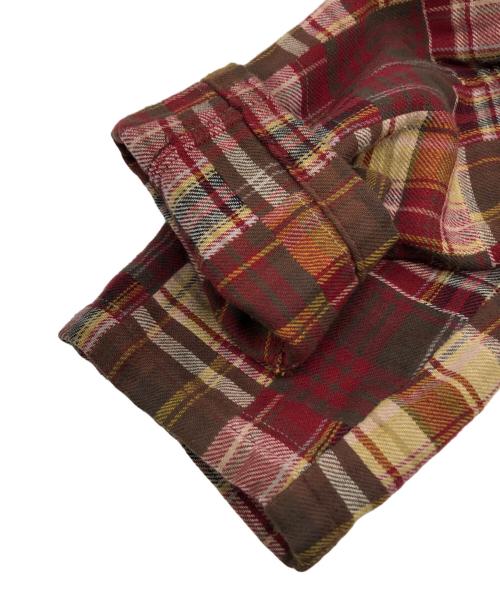 NEIGHBORHOOD（ネイバーフッド）NEIGHBORHOOD (ネイバーフッド) パッチワークチェックシャツ レッド サイズ:XLの古着・服飾アイテム