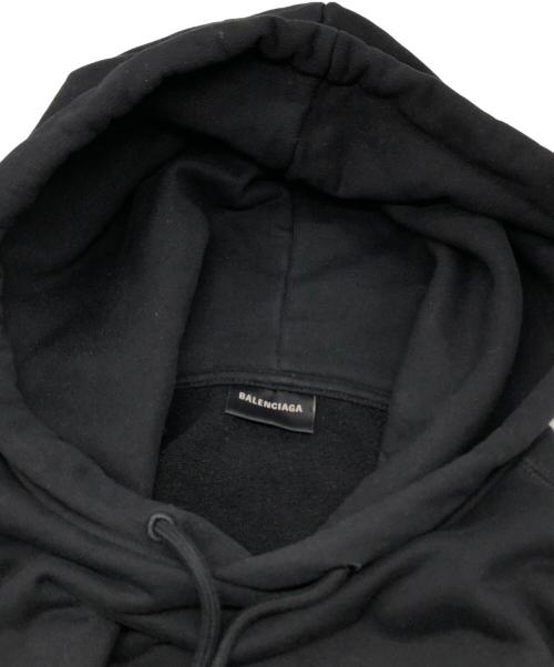 BALENCIAGA（バレンシアガ）BALENCIAGA (バレンシアガ) Black Logo Medium Fit Hoodie ブラック サイズ:XLの古着・服飾アイテム