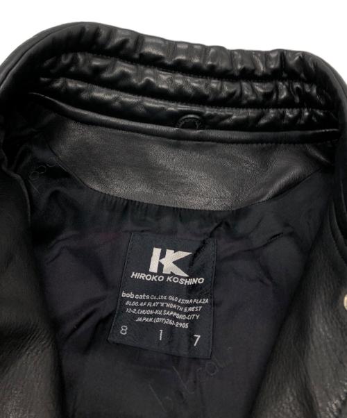 HIROKO KOSHINO（ヒロコ コシノ）HIROKO KOSHINO (ヒロコ コシノ) レザーブルゾン ブラック サイズ:Mの古着・服飾アイテム