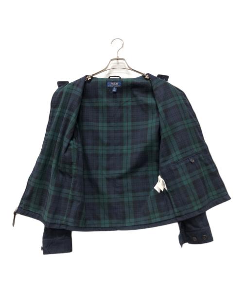 POLO RALPH LAUREN（ポロ・ラルフローレン）POLO RALPH LAUREN (ポロ・ラルフローレン) チェックライニングスイングトップ ネイビー サイズ:Sの古着・服飾アイテム