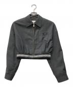 MIU MIUミュウミュウ）の古着「グレンチェック クロップド ジップアップジャケット」｜グレー