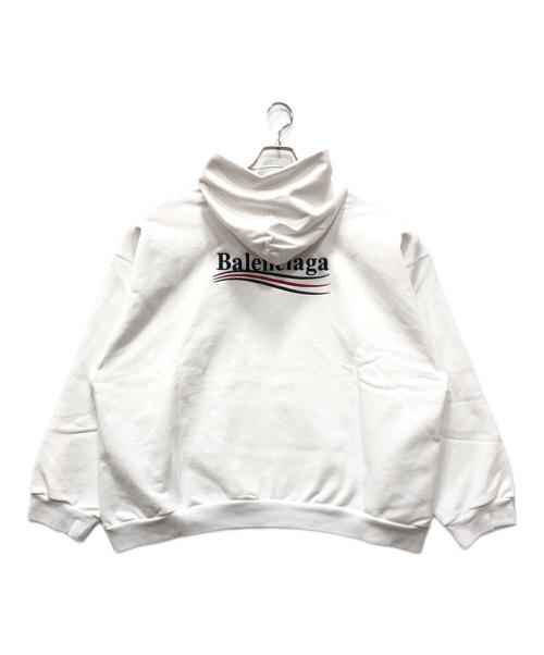 BALENCIAGA（バレンシアガ）BALENCIAGA (バレンシアガ) キャンペーンロゴプルオーバーパーカー ホワイト サイズ:XXLの古着・服飾アイテム