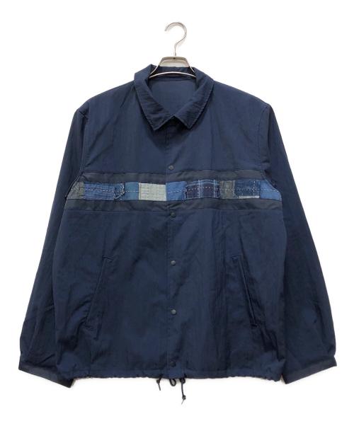KUON（クオン）KUON (クオン) Indigo Nylon Coaches Jacket-BORO- ネイビー サイズ:Lの古着・服飾アイテム