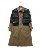 KOLORカラー）の古着「ニットドッキングコート」｜ブラウン