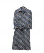 BURBERRY BLUE LABELバーバリー ブルー レーベル）の古着「チェックシャツワンピース」｜スカイブルー