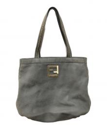 FENDI（フェンディ）の古着「FFロゴプレートトートバッグ」｜グレー