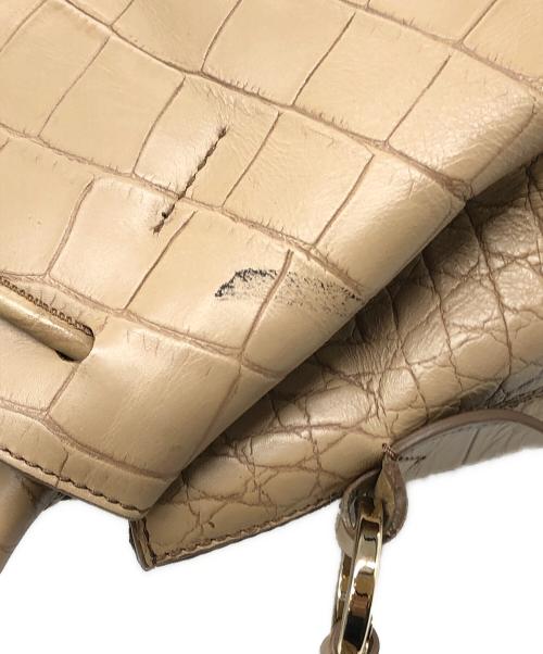MaxMara（マックスマーラ）MaxMara (マックスマーラ) クロコ型押し2WAYバケットバッグ ベージュ サイズ:下記参照の古着・服飾アイテム