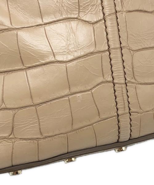 MaxMara（マックスマーラ）MaxMara (マックスマーラ) クロコ型押し2WAYバケットバッグ ベージュ サイズ:下記参照の古着・服飾アイテム