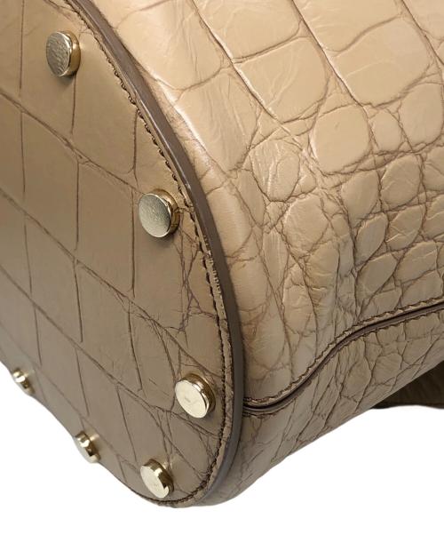 MaxMara（マックスマーラ）MaxMara (マックスマーラ) クロコ型押し2WAYバケットバッグ ベージュ サイズ:下記参照の古着・服飾アイテム