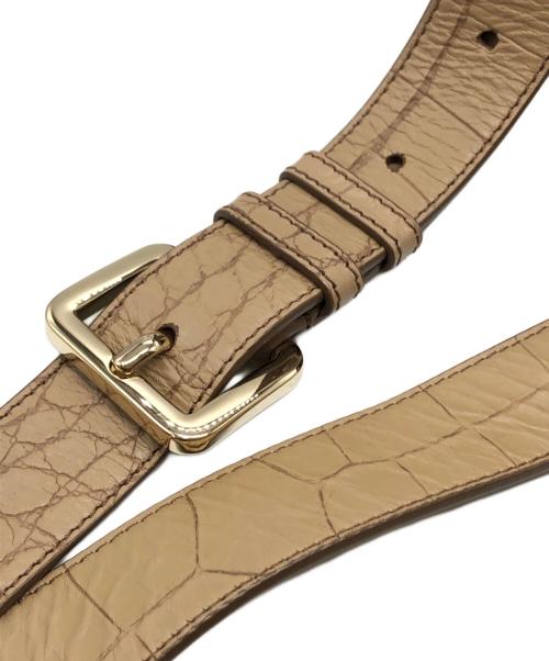 MaxMara（マックスマーラ）MaxMara (マックスマーラ) クロコ型押し2WAYバケットバッグ ベージュ サイズ:下記参照の古着・服飾アイテム