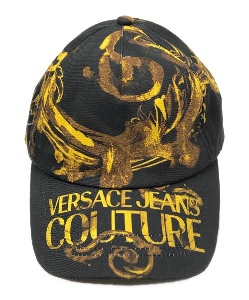 VERSACE JEANS COUTURE（ヴェルサーチ ジーンズクチュール）VERSACE JEANS COUTURE (ヴェルサーチ ジーンズクチュール) COUTURE キャップ ブラック×イエロー サイズ:下記参照の古着・服飾アイテム