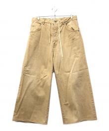 INSCRIRE（アンスクリア）の古着「USED WIDE DENIM」｜ベージュ