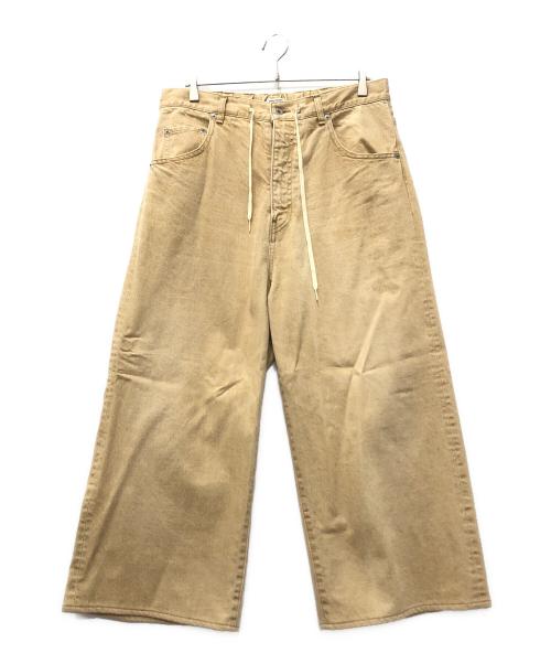 INSCRIRE（アンスクリア）INSCRIRE (アンスクリア) USED WIDE DENIM ベージュ サイズ:35の古着・服飾アイテム