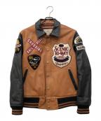 AVIREXアヴィレックス）の古着「66スタジアムレザージャケット」｜ブラウン