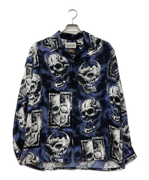 WACKO MARIA（ワコマリア）WACKO MARIA (ワコマリア) 56 TATTOO STUDIO  HAWAIIAN SHIRT L/S ネイビー サイズ:Lの古着・服飾アイテム
