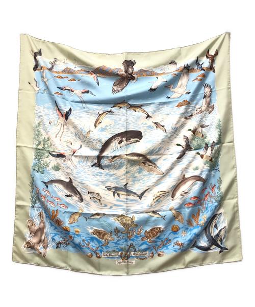 HERMES（エルメス）HERMES (エルメス) カレ90 シルクスカーフ ”地中海の貴重な生命