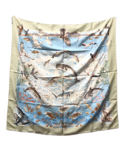 HERMES（エルメス）HERMES (エルメス) カレ90 シルクスカーフ ”地中海の貴重な生命