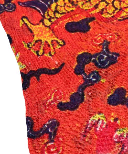 VIVIENNE TAM（ヴィヴィアンタム）VIVIENNE TAM (ヴィヴィアンタム) ドラゴンプリントパワーネットカットソー オレンジ×ネイビー サイズ:2の古着・服飾アイテム