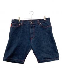 stussy（ステューシー）の古着「レッドステッチハーフデニムパンツ」｜ネイビー