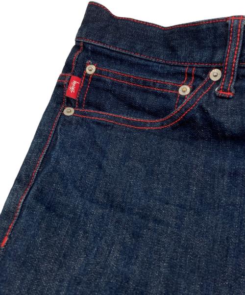 stussy（ステューシー）stussy (ステューシー) レッドステッチハーフデニムパンツ ネイビー サイズ:36の古着・服飾アイテム