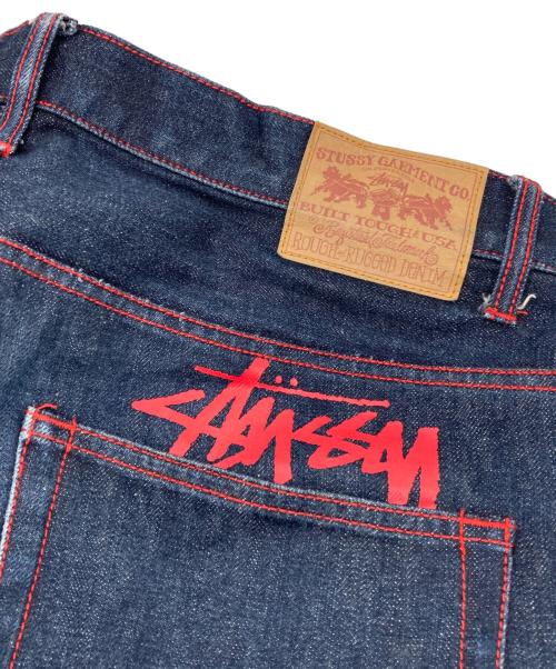 stussy（ステューシー）stussy (ステューシー) レッドステッチハーフデニムパンツ ネイビー サイズ:36の古着・服飾アイテム