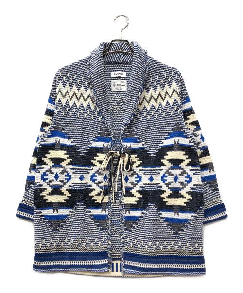 Coohem（コーヘン）Coohem (コーヘン) Yonetomi 21SS フリンジカーディガン ブルー サイズ:2の古着・服飾アイテム