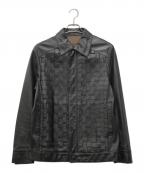 GAULTIER HOMME objetゴルチエオムオブジェ）の古着「編み込みレザージャケット」｜ブラック