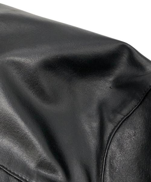 GAULTIER HOMME objet（ゴルチエオムオブジェ）GAULTIER HOMME objet (ゴルチエオムオブジェ) 編み込みレザージャケット ブラック サイズ:48の古着・服飾アイテム