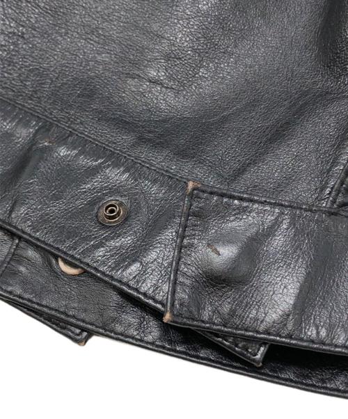 GAULTIER HOMME objet（ゴルチエオムオブジェ）GAULTIER HOMME objet (ゴルチエオムオブジェ) 編み込みレザージャケット ブラック サイズ:48の古着・服飾アイテム