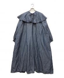 nest Robe（ネストローブ）の古着「コットンリネンダンガリーケープカラードレス」｜インディゴ