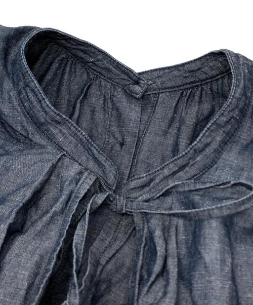 nest Robe（ネストローブ）nest Robe (ネストローブ) コットンリネンダンガリーケープカラードレス インディゴ サイズ:Fの古着・服飾アイテム