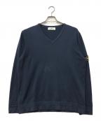 STONE ISLANDストーンアイランド）の古着「コットン✕ナイロン Vネックニット」｜ネイビー