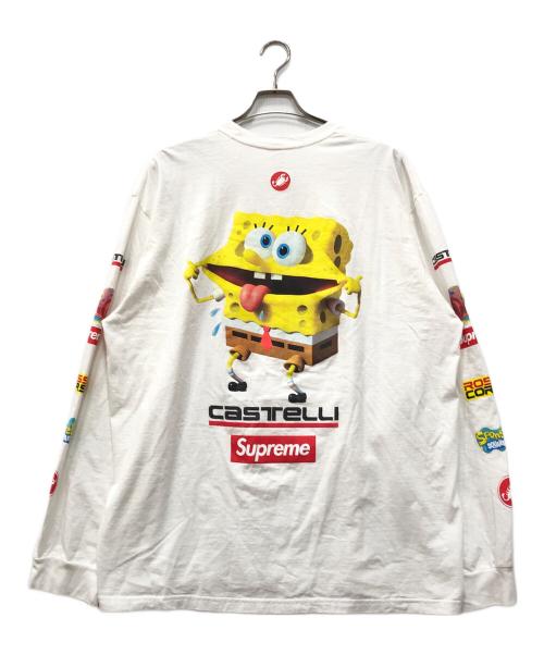SUPREME（シュプリーム）Supreme (シュプリーム) SpongeBob Castelli Racing L/S Tee ホワイト サイズ:XXLの古着・服飾アイテム
