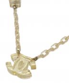 CHANELシャネル）の古着「クリアキューブココマークネックレス」｜クリア×ゴールド