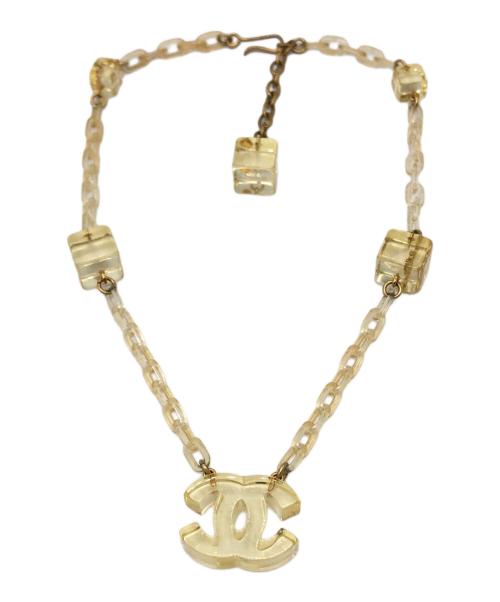 CHANEL（シャネル）CHANEL (シャネル) クリアキューブココマークネックレス クリア×ゴールド サイズ:下記参照の古着・服飾アイテム