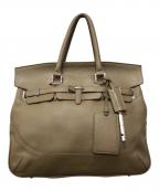 PELLE MORBIDAペッレモルビダ）の古着「フラップボストンバッグ(Mサイズ)」｜トープ(ベージュ)