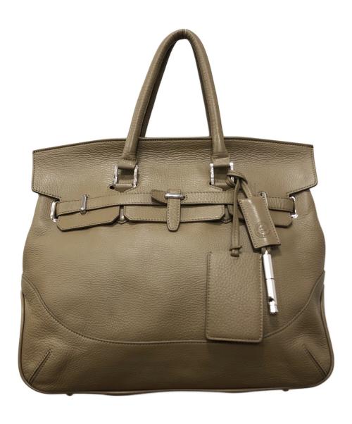 PELLE MORBIDA（ペッレモルビダ）PELLE MORBIDA (ペッレモルビダ) フラップボストンバッグ(Mサイズ) トープ(ベージュ) サイズ:下記参照の古着・服飾アイテム