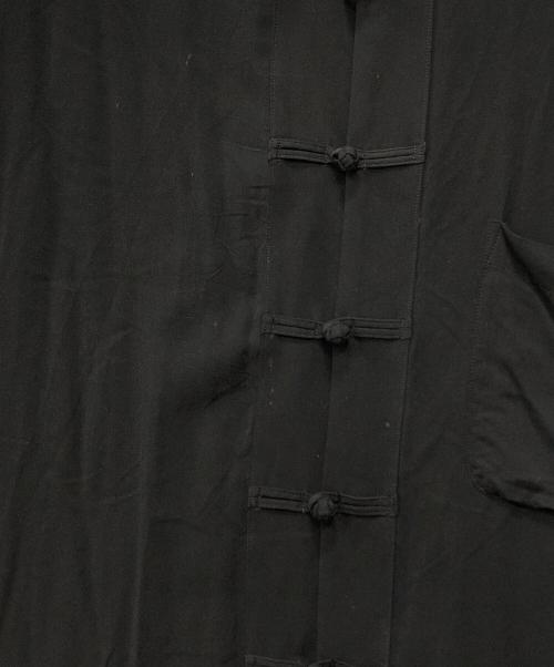Yohji Yamamoto pour homme（ヨウジヤマモト プールオム）Yohji Yamamoto pour homme (ヨウジヤマモト プールオム) チャイナカラーレーヨンロングシャツ ブラック サイズ:3の古着・服飾アイテム