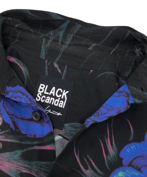 BLACK Scandal Yohji Yamamoto（ブラックスキャンダルヨウジヤマモト）BLACK Scandal Yohji Yamamoto (ブラックスキャンダルヨウジヤマモト) スカルファイヤーブルーロングシャツ ブラック サイズ:2の古着・服飾アイテム