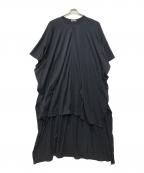 Yohji Yamamoto pour hommeヨウジヤマモト プールオム）の古着「プレーティング天竺マント」｜ブラック
