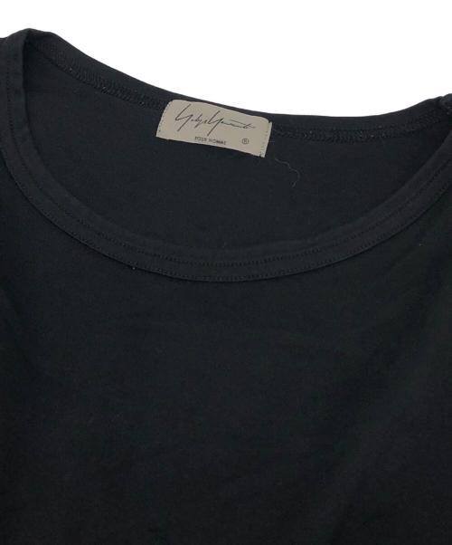 Yohji Yamamoto pour homme（ヨウジヤマモト プールオム）Yohji Yamamoto pour homme (ヨウジヤマモト プールオム) ディオラマ スムース チャイナ ボタン ラウンド ネック TEE ブラック サイズ:3の古着・服飾アイテム