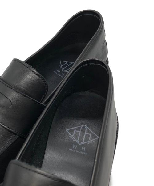 W.H（ダブルエイチ）W.H (ダブルエイチ) ふにゃ男シリーズ コインローファー ブラック サイズ:6の古着・服飾アイテム