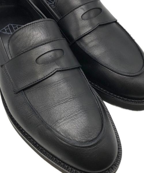 W.H（ダブルエイチ）W.H (ダブルエイチ) ふにゃ男シリーズ コインローファー ブラック サイズ:6の古着・服飾アイテム